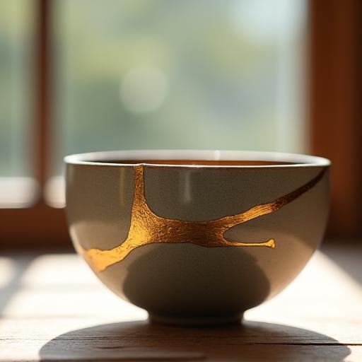 金継ぎで修復された美しい陶器